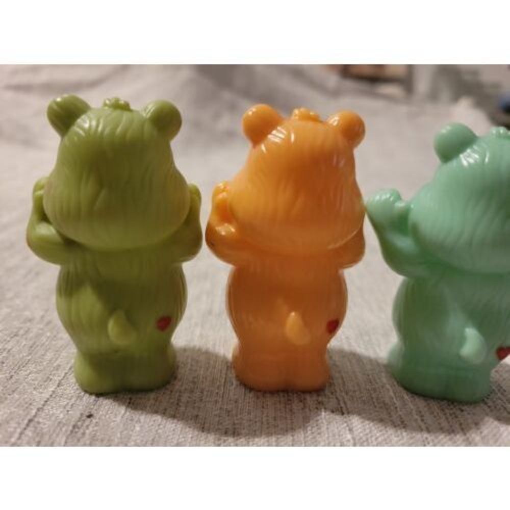 Vintage Care Bears Lot of 3 Figurines Set Figures 2.5 inches tall Cupcake topper - Picture 7 of 11
